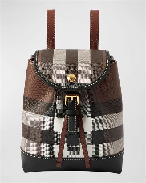 Burberry micro check leather backpack